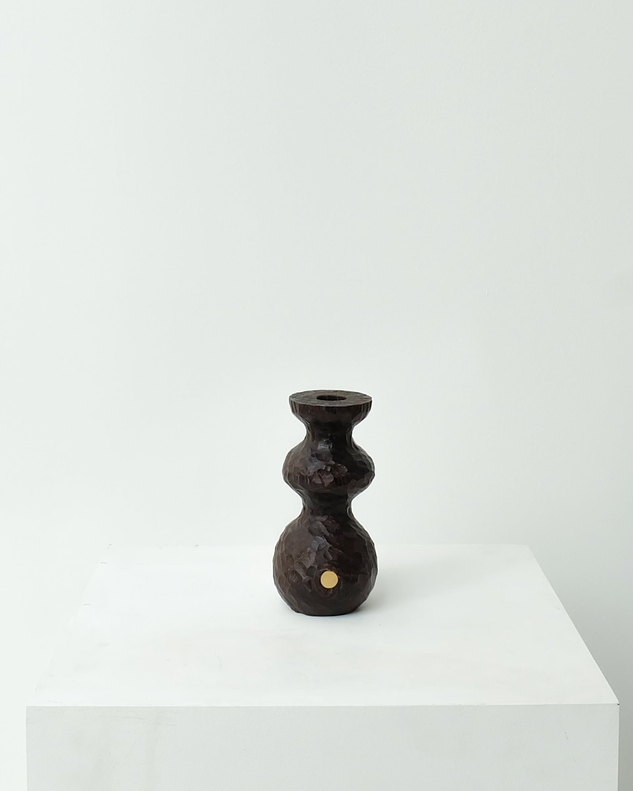 Bougeoir wengé sculpté