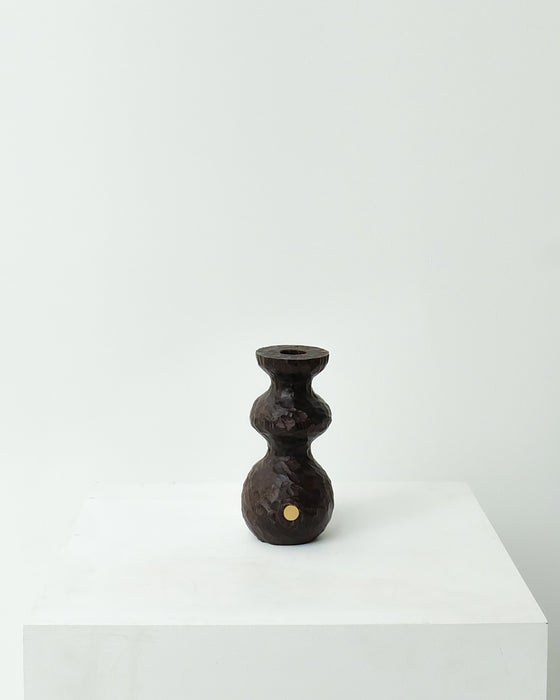 Bougeoir wengé sculpté