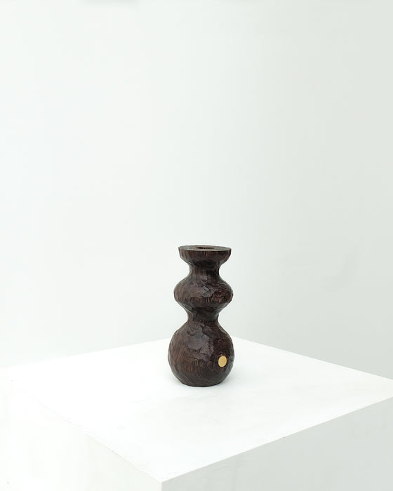 Bougeoir wengé sculpté