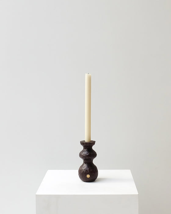 Bougeoir wengé sculpté