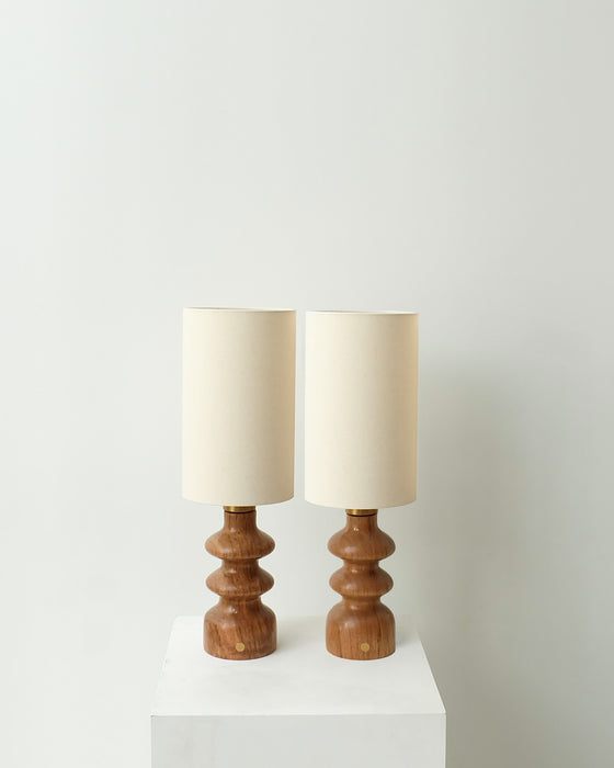 Duo lampes Alma noyer