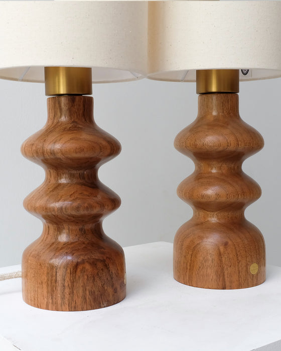 Duo lampes Alma noyer