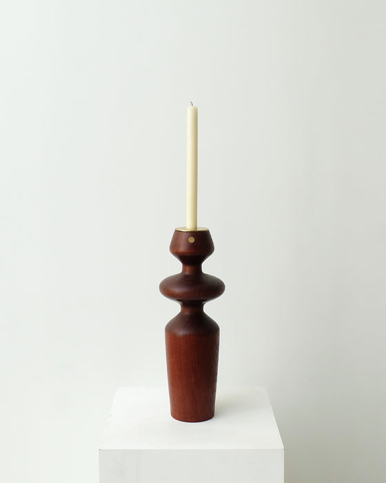 Bougeoir totem frêne acajou