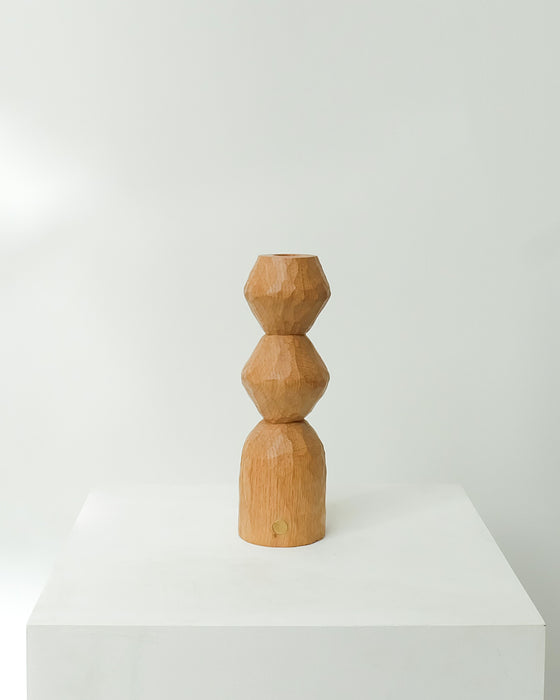 Bougeoir chêne sculpté