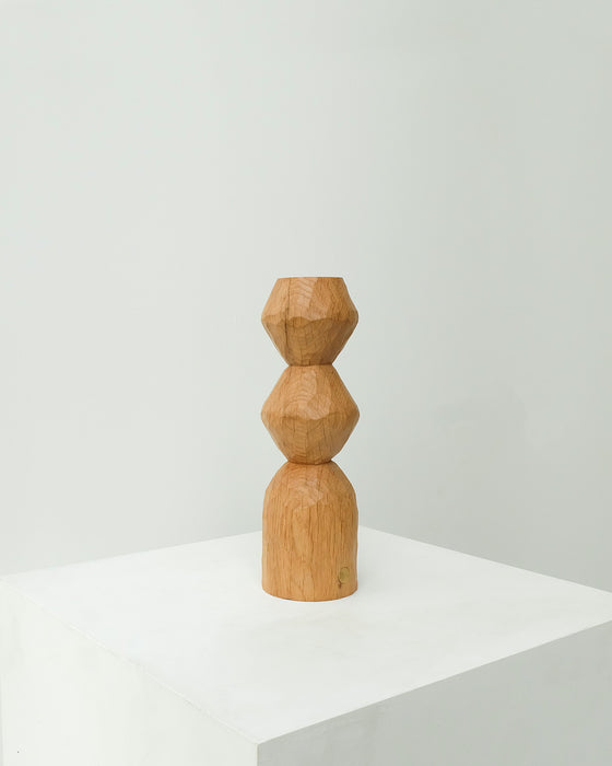 Bougeoir chêne sculpté